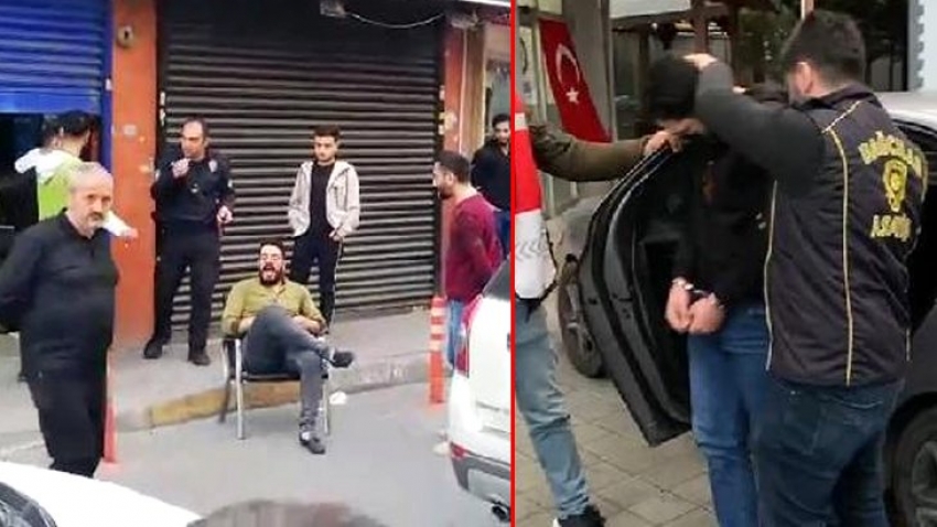 Mahalleliyi tehdit eden Suriyeli gözaltına alındı