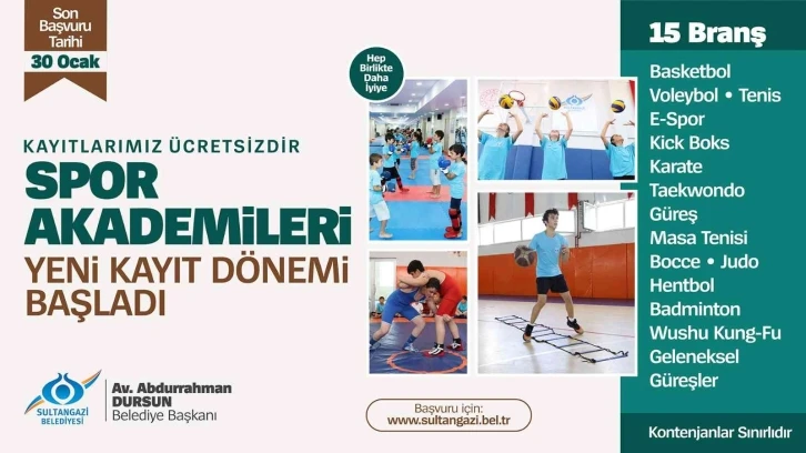 Spor Akademisi kayıtları başladı
