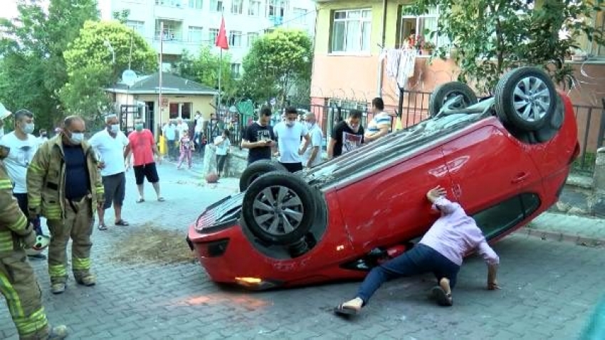 Boş yolda giderken arabayı bu hale getirdi! 