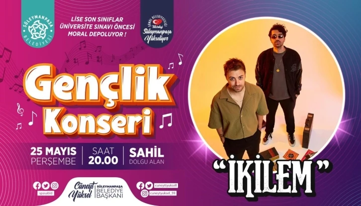 Süleymanpaşalı gençler Gençlik Konseri ile coşacak
