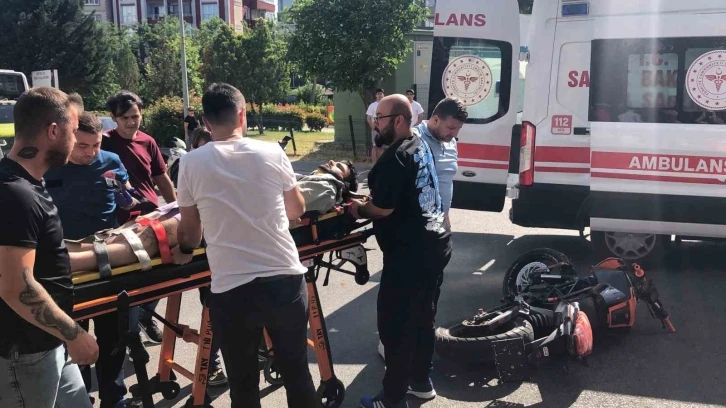 Tekirdağ’da motosikletle otomobilin çarpıştığı kaza kamerada
