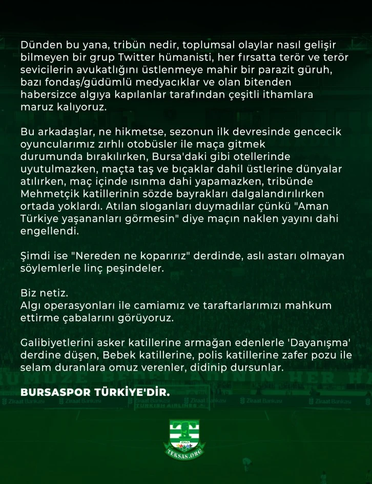 Teksas "Bursaspor Türkiye'dir" 