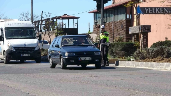 Trafik ekiplerinden bayram öncesi dronlu denetim
