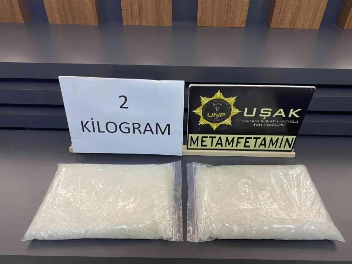 Uşak’ta 1 milyon değerinde 2 kilo metamfetamin yakalandı
