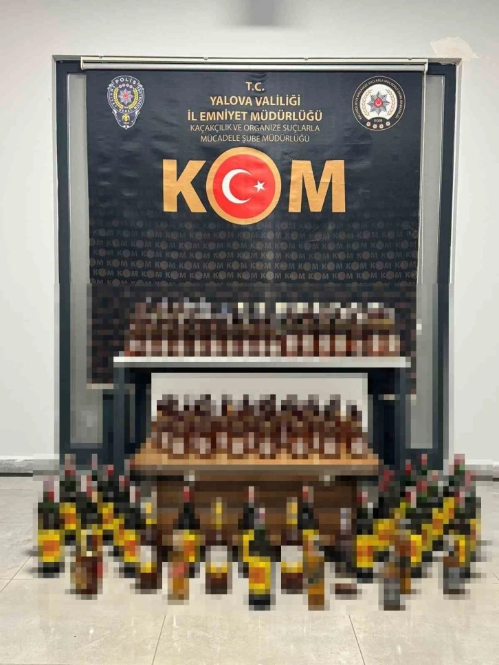 Yalova’da 130 litre kaçak alkol ele geçirildi
