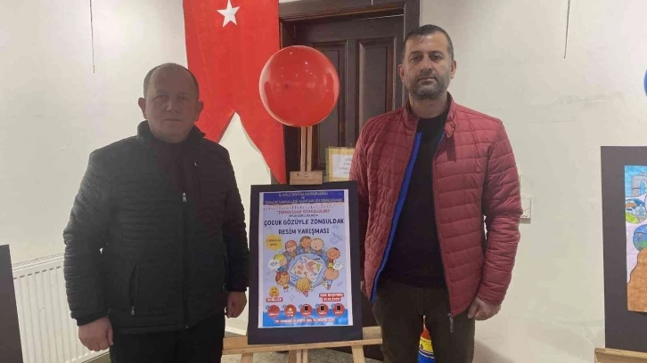 Yarışma sona erdi, öğrencilerin resimleri sergilendi
