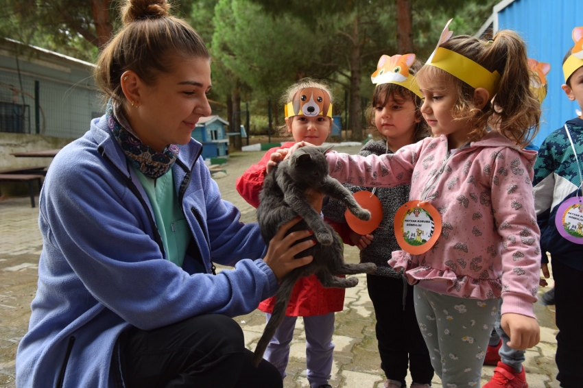 Yıldırımlı miniklerden can dostlara yakın ilgi