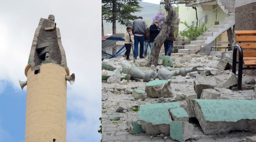  Ezana dakikalar kala minareye yıldırım düştü