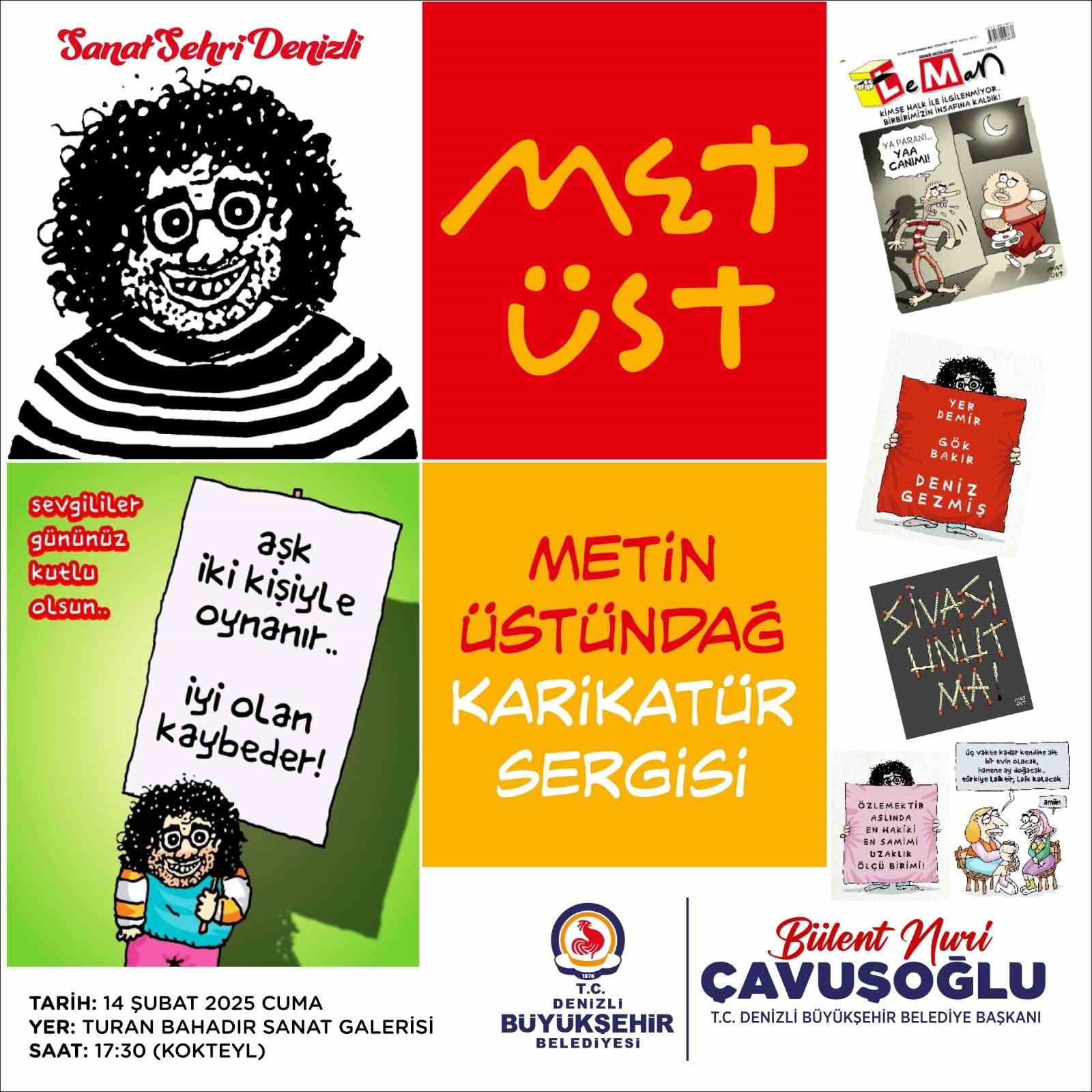 Metin Üstündağ’ın karikatür sergisi sanatseverlerle buluşuyor
