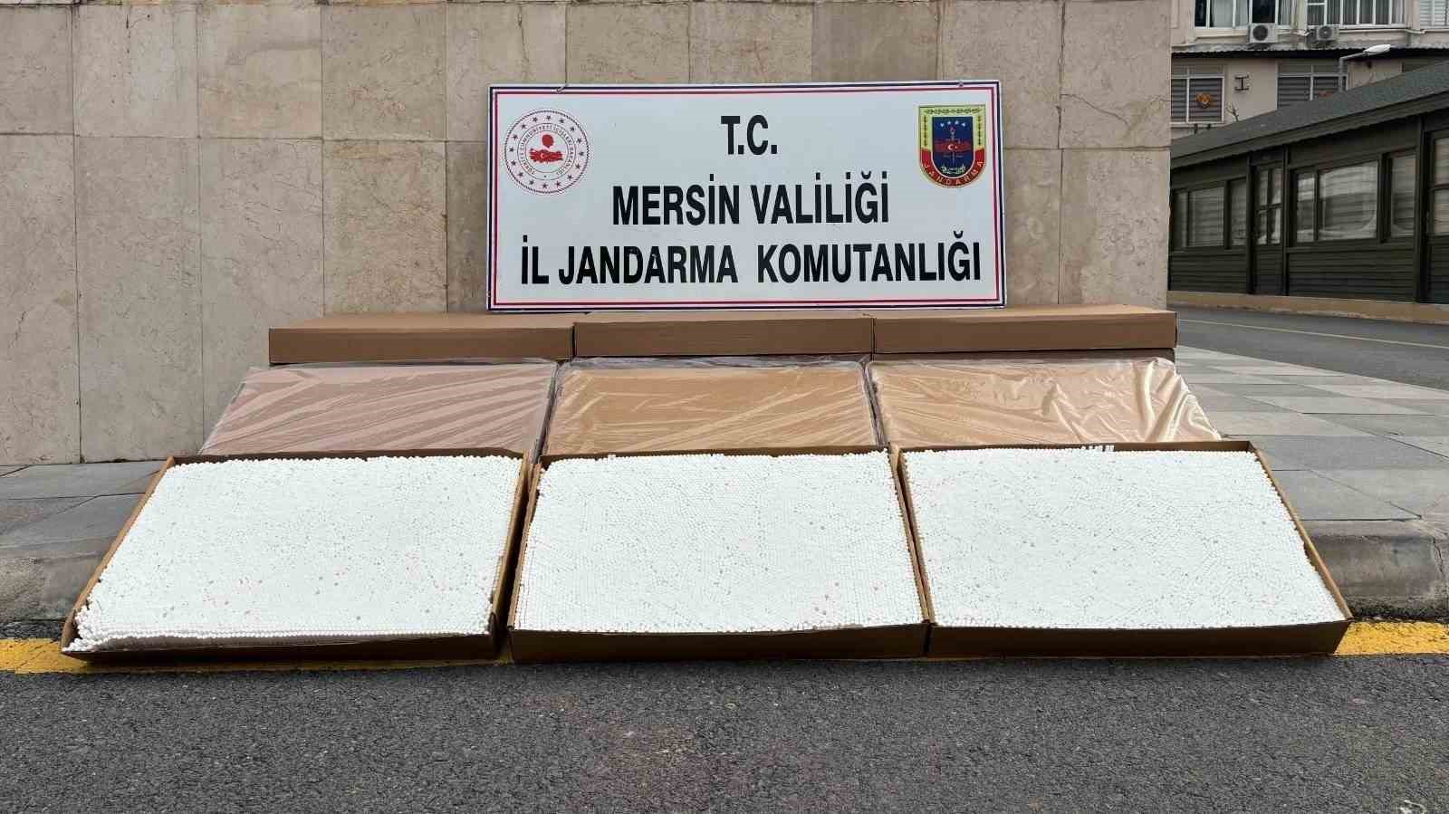 Mersin’de 84 bin adet makaron ele geçirildi
