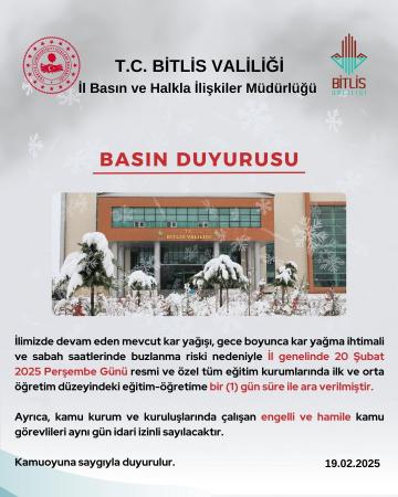 Bitlis’te okullara kar engeli
