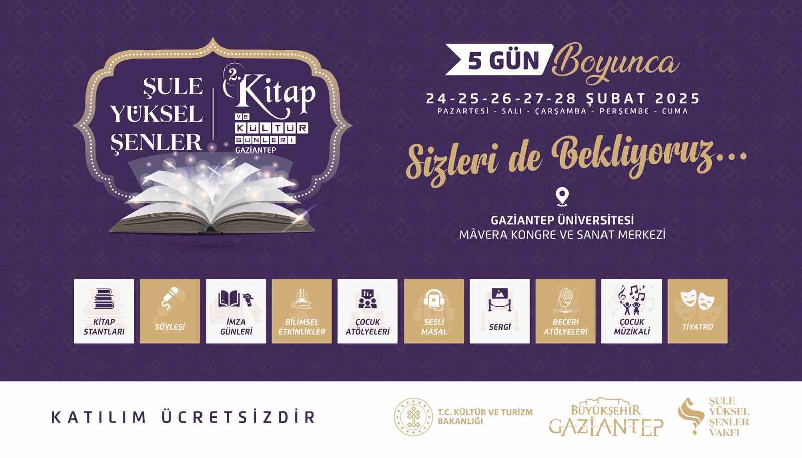 Şule Yüksel şenler 2’nci Kitap ve Kültür Günleri başlıyor
