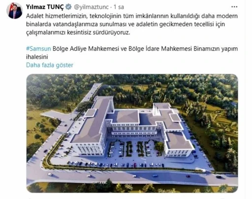 Adalet Bakanı Yılmaz Tunç’tan Samsun’a müjde:
