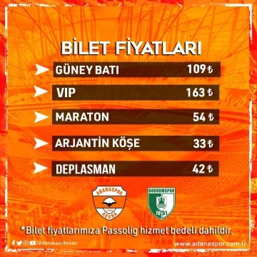 Adanaspor, Bodrumspor maçının biletleri satışa çıktı