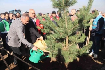 Ağrı’da fidanlar toprakla buluştu
