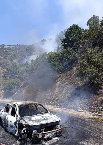 Araçtan çıkan yangın ormana sıçrayan yangın kontrol altına alındı
