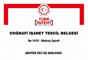 Arapgir Deli Kız Baklavası’na coğrafi tescil
