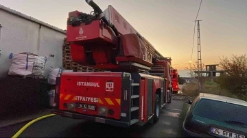 Arnavutköy’de ahşap palet fabrikasında yangın
