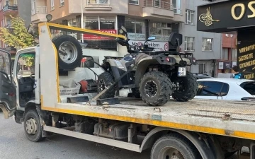 ATV aracıyla emniyetin önünde drift atan sürücüye 20 bin lira ceza
