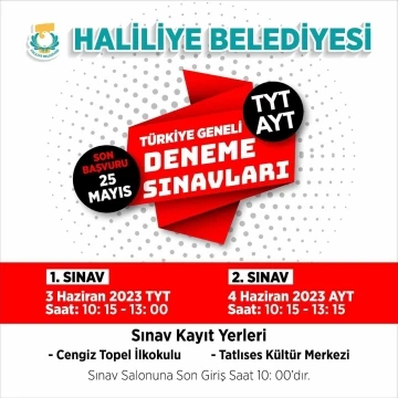 AYT ve TYT’ye hazırlanan gençler için Haliliye’den deneme sınavı
