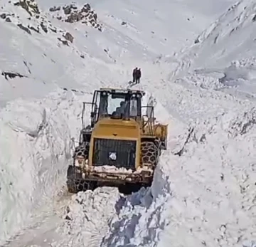 Bahçesaray’da yola düşen çığlar temizleniyor
