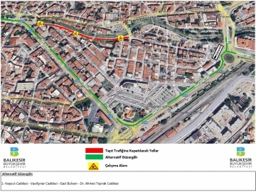 Balıkesir’de Dereboyu Caddesi taşıt trafiğine kapatılıyor
