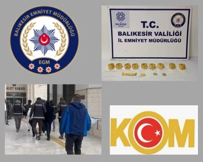 Balıkesir’de kuyumculara sahte altın satmaya çalışan 4 şüpheli suçüstü yakalandı
