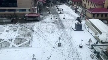 Bayburt güne kar yağışıyla uyandı
