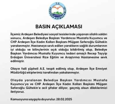 Belediye Başkan Yardımcısı ve Kadın Kolları Başkanına silahla saldıran şahıs gözaltına alındı
