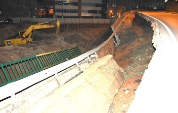 Bilginler Caddesi göçük nedeniyle trafiğe kapatıldı