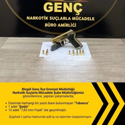 Bingöl’de tabanca ele geçirildi
