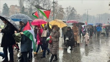 Saraybosna'da Filistin'e destek yürüyüşü