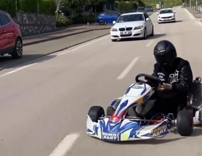 Bursa'da go kart aracıyla trafiğe çıkıp tehlike yarattı