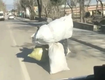 Bursa’da motosikletle tehlikeli taşımacılık