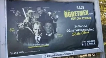 Bursa Mustafakemalpaşa Belediyesi'nin hazırladığı ve büyük tepki çeken Öğretmenler Günü afişi kaldırıldı