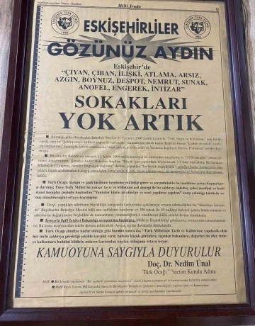 Büyükerşen’e bir tepki de Türk Ocağı’ndan
