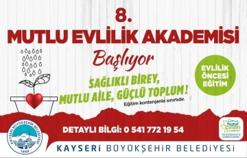 Büyükşehir’in, 8’inci Mutlu Evlilik Akademisi kayıtları başladı
