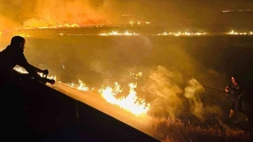 Cizre’de anız yangını ekili alanlara ulaşmadan söndürüldü
