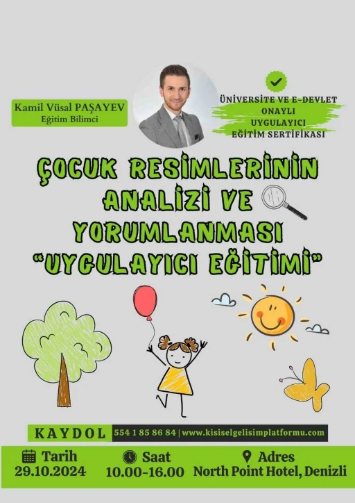 Çocuk resimlerinin analiz ve yorumlaması sertifikalı eğitimde anlatılacak
