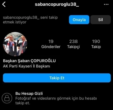 Şaban Çopuroğlu’ndan sahte hesap uyarısı