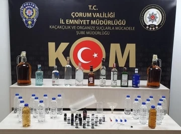 Çorum polisinden kaçak içki operasyonu
