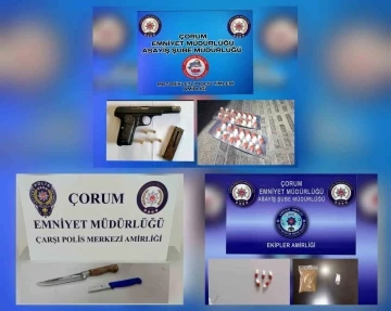 Çorum polisinden ’şok’ denetim: Onlarca silah ele geçirildi
