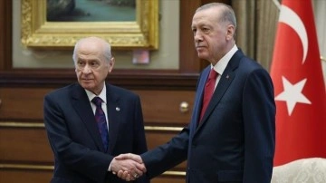 Cumhurbaşkanı Erdoğan, MHP Genel Başkanı Bahçeli ile bir araya geldi