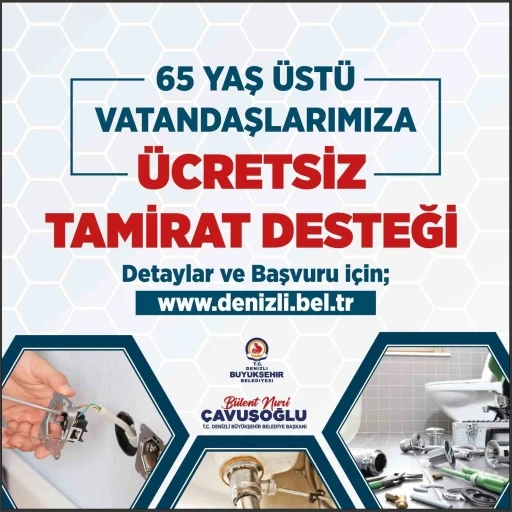 Denizli Büyükşehirden ücretsiz tamirat desteği
