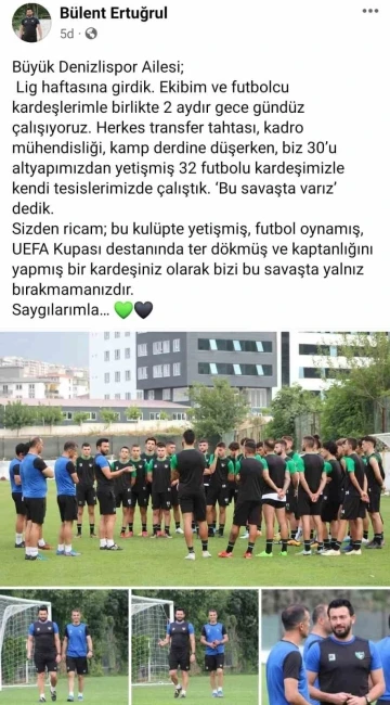 Denizlispor’un hocasından taraftara destek çağrısı
