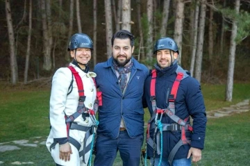 Dünya Şampiyonları termal kasabayı gezdi, zipline yaptı
