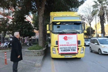 Efeler Belediyesi’nin yardım tırı depremzedeler için yola çıktı
