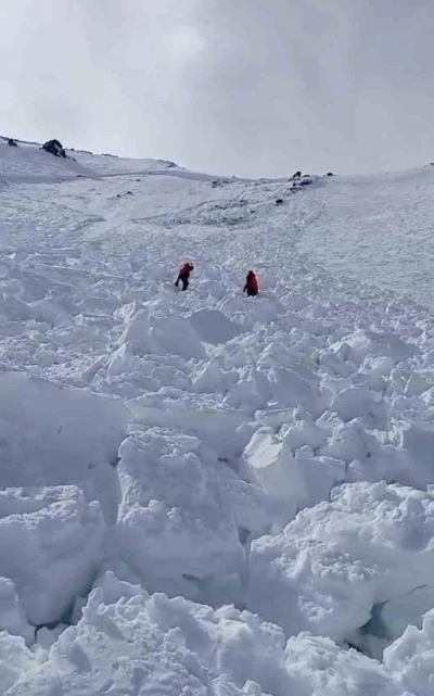 Erciyes’te çığ düşme anı kamerada
