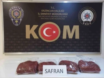 Erzincan’da 1,8 kilogram safran ele geçirildi
