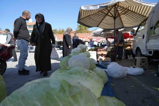 Erzincan’da turşuluk ve yemeklik lahanalar tezgahta yerini aldı
